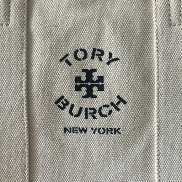 Tory Burch Canvas Logo Tote Bag – Cream/Beige – Like New - Picture 5 of 12